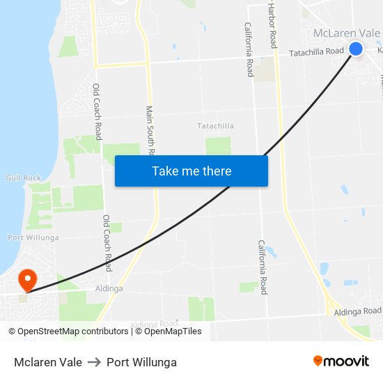 Mclaren Vale to Port Willunga map