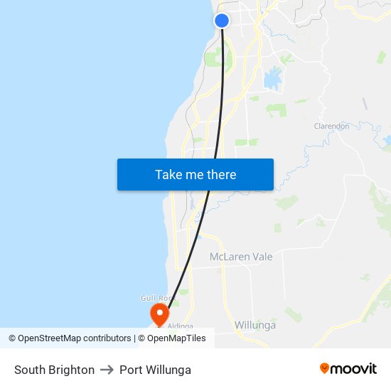 South Brighton to Port Willunga map