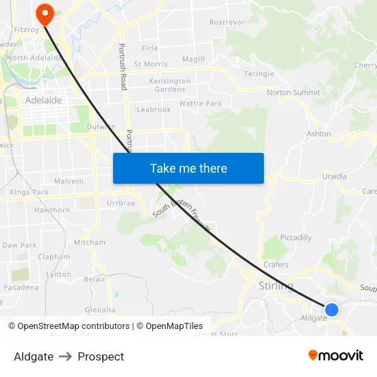 Aldgate to Prospect map