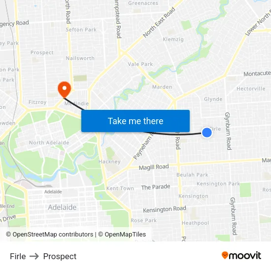 Firle to Prospect map