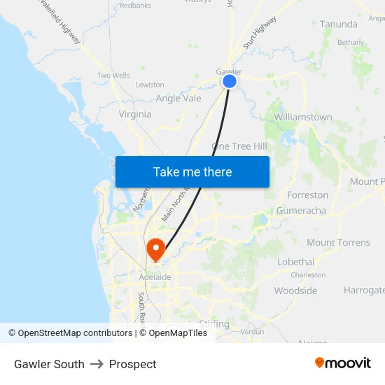 Gawler South to Prospect map