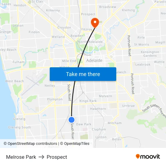 Melrose Park to Prospect map