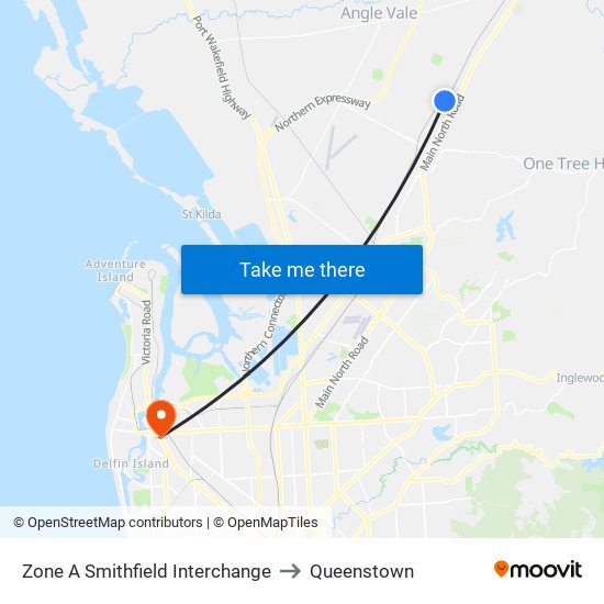 Zone A Smithfield Interchange to Queenstown map