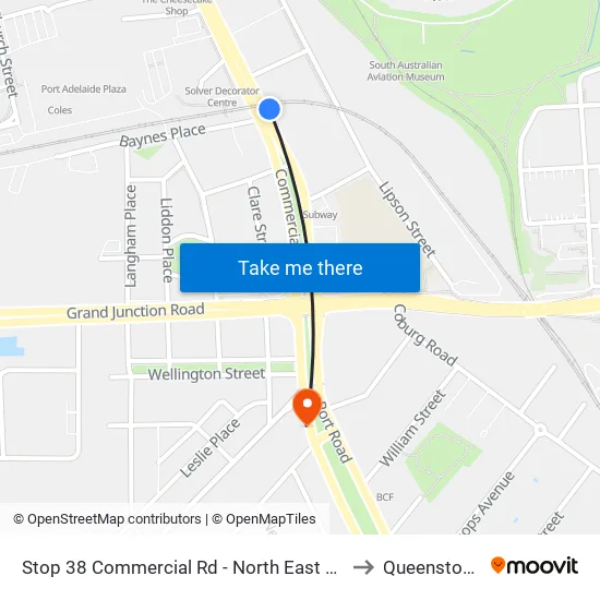 Stop 38 Commercial Rd - North East side to Queenstown map