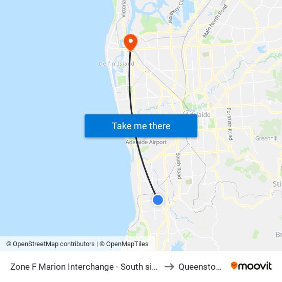 Zone F Marion Interchange - South side to Queenstown map