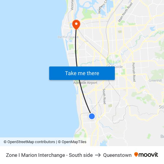 Zone I Marion Interchange - South side to Queenstown map