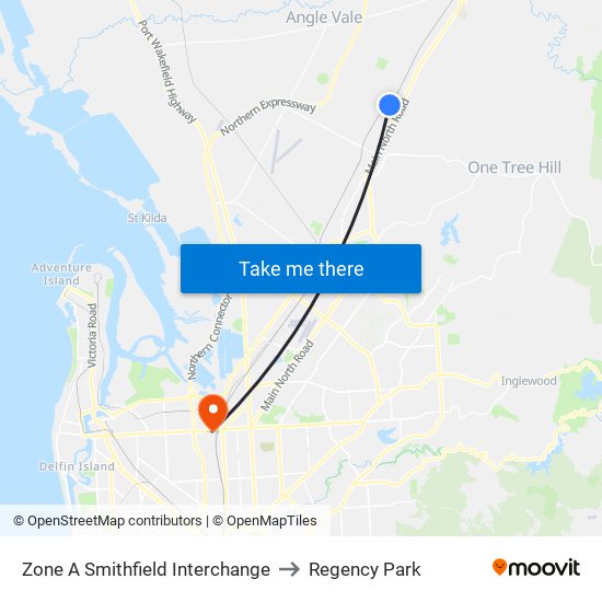 Zone A Smithfield Interchange to Regency Park map
