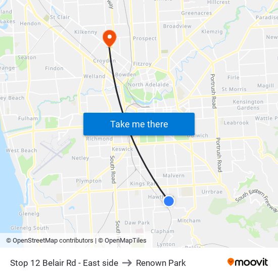 Stop 12 Belair Rd - East side to Renown Park map