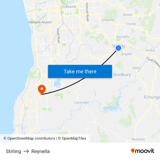 Stirling to Reynella map