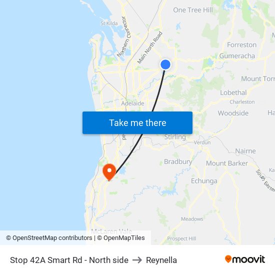 Stop 42A Smart Rd - North side to Reynella map