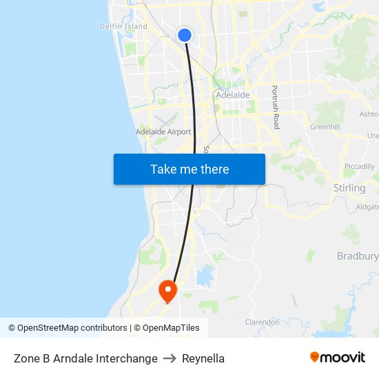 Zone B Arndale Interchange to Reynella map