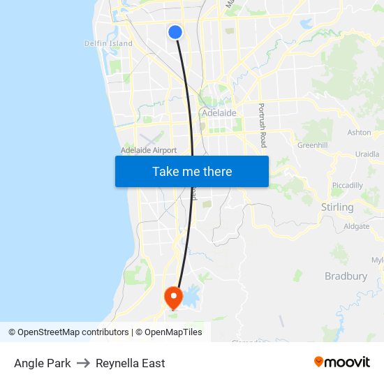 Angle Park to Reynella East map