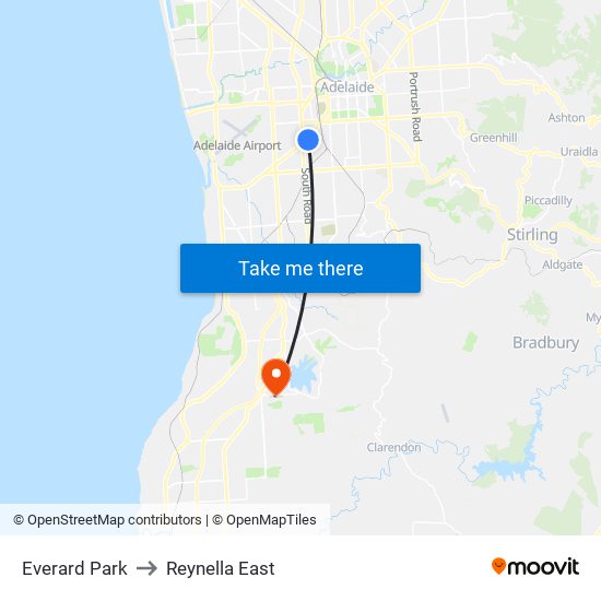 Everard Park to Reynella East map