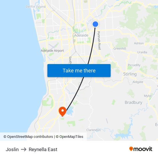Joslin to Reynella East map