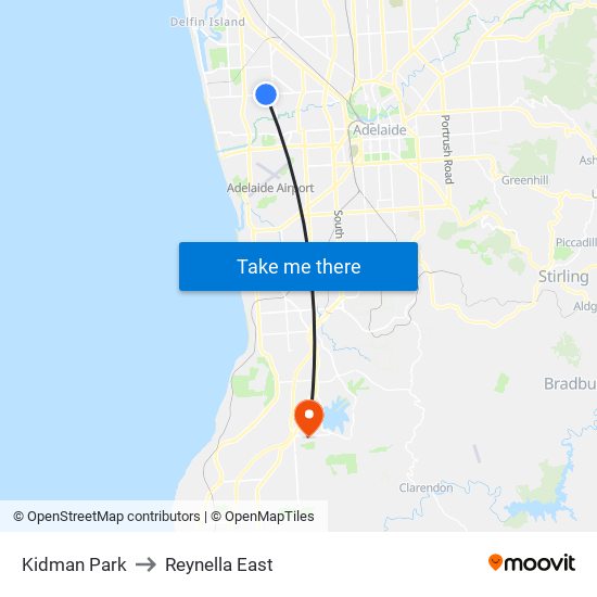 Kidman Park to Reynella East map