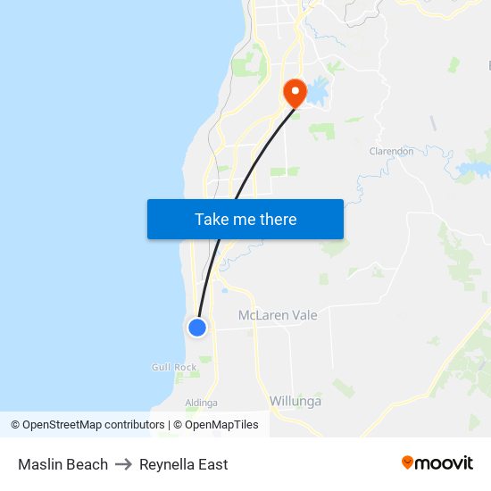 Maslin Beach to Reynella East map