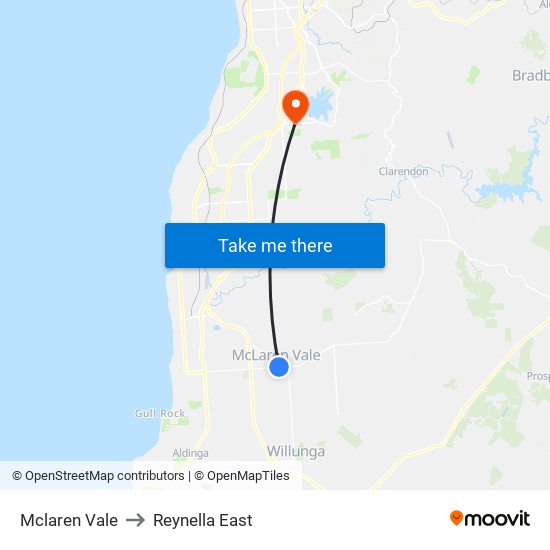 Mclaren Vale to Reynella East map