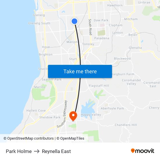 Park Holme to Reynella East map