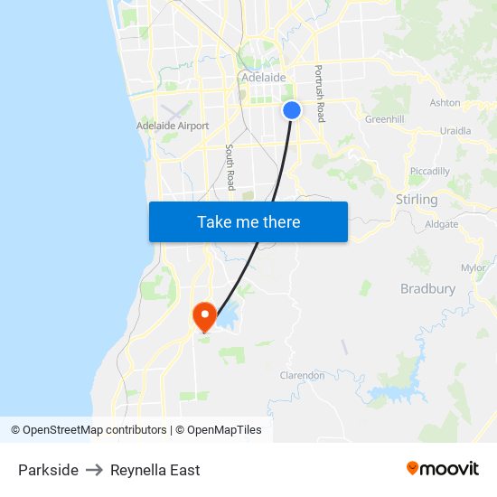 Parkside to Reynella East map