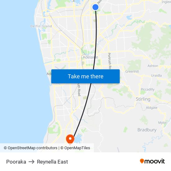 Pooraka to Reynella East map