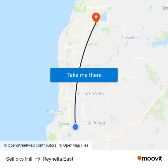 Sellicks Hill to Reynella East map