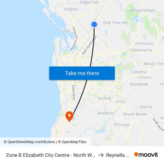 Zone B Elizabeth City Centre - North West side to Reynella East map