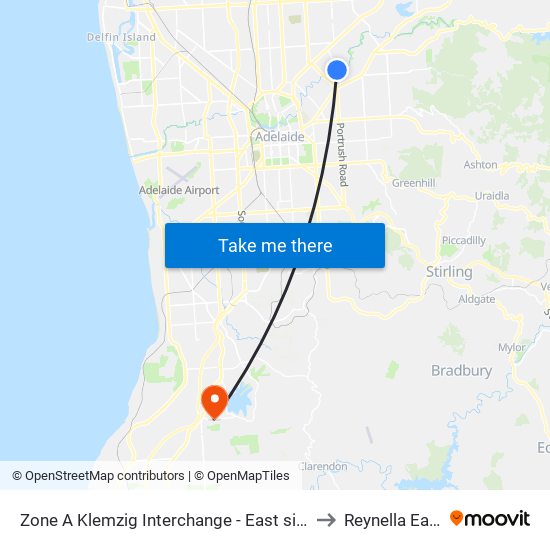 Zone A Klemzig Interchange - East side to Reynella East map