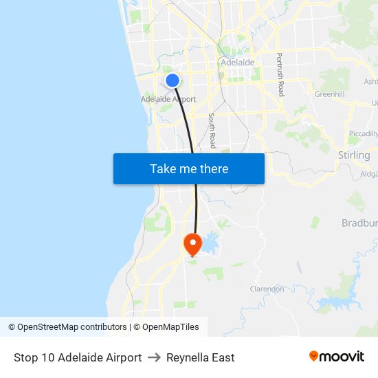 Stop 10 Adelaide Airport to Reynella East map