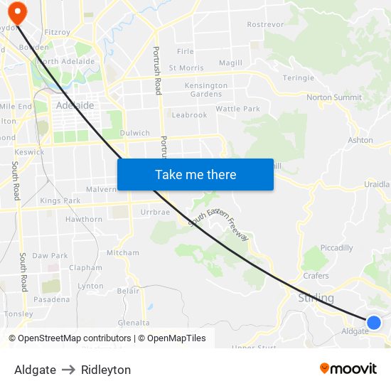 Aldgate to Ridleyton map