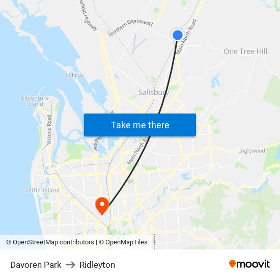 Davoren Park to Ridleyton map