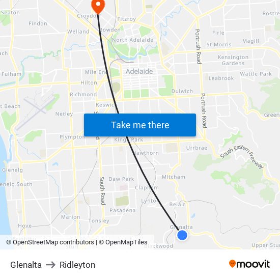 Glenalta to Ridleyton map