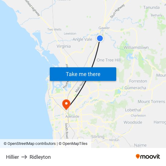 Hillier to Ridleyton map