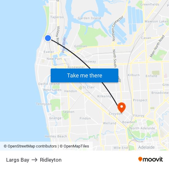 Largs Bay to Ridleyton map