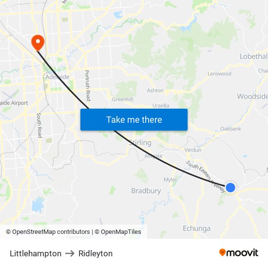 Littlehampton to Ridleyton map