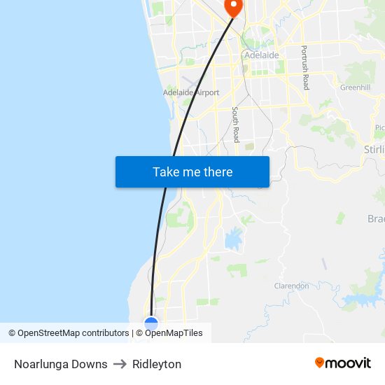 Noarlunga Downs to Ridleyton map