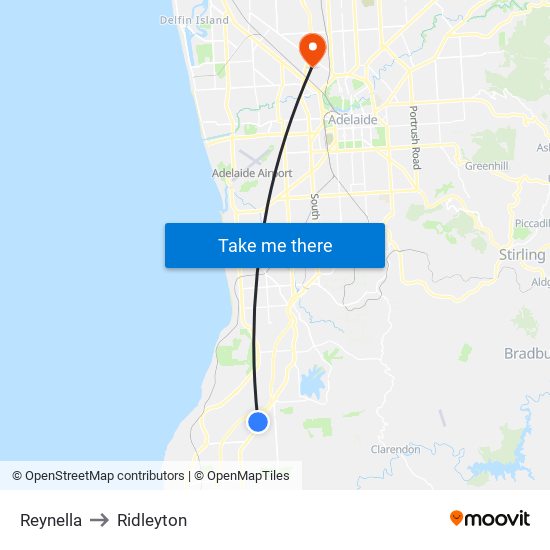 Reynella to Ridleyton map