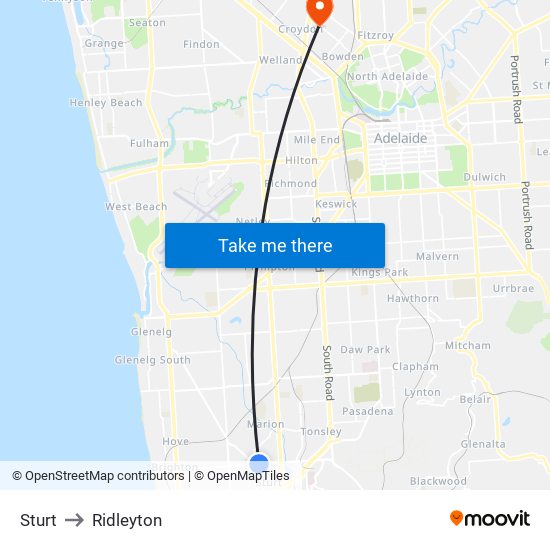 Sturt to Ridleyton map