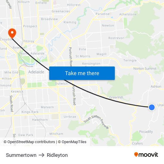 Summertown to Ridleyton map