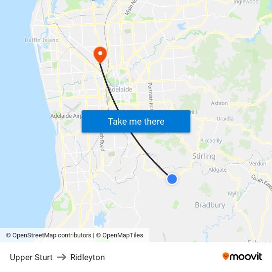 Upper Sturt to Ridleyton map