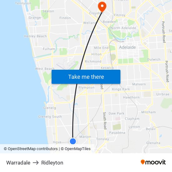 Warradale to Ridleyton map