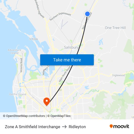 Zone A Smithfield Interchange to Ridleyton map