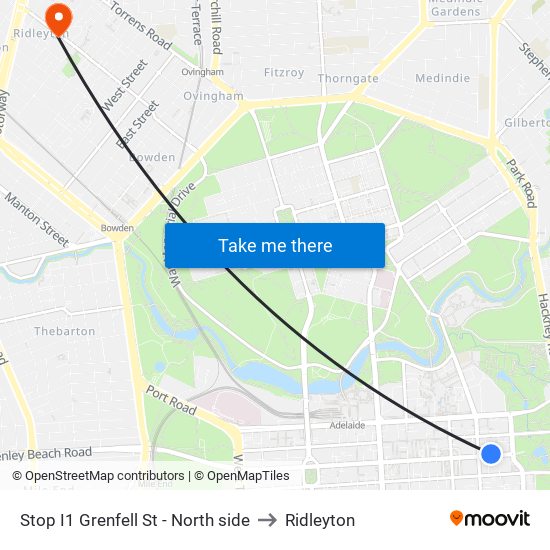 Stop I1 Grenfell St - North side to Ridleyton map