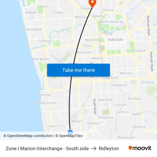 Zone I Marion Interchange - South side to Ridleyton map