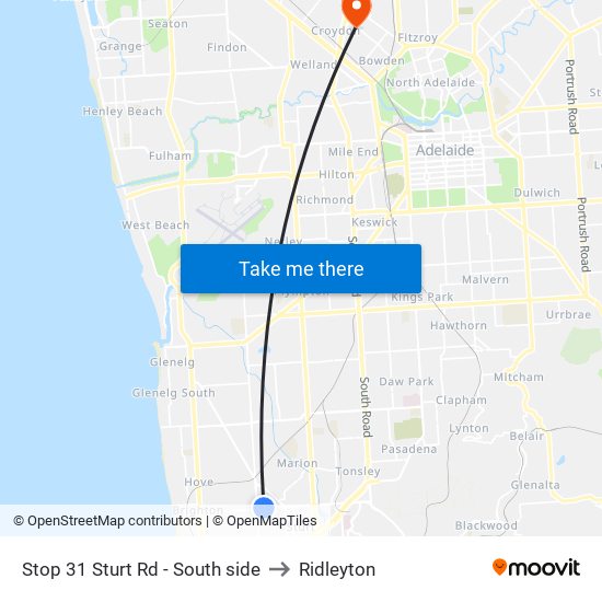 Stop 31 Sturt Rd - South side to Ridleyton map