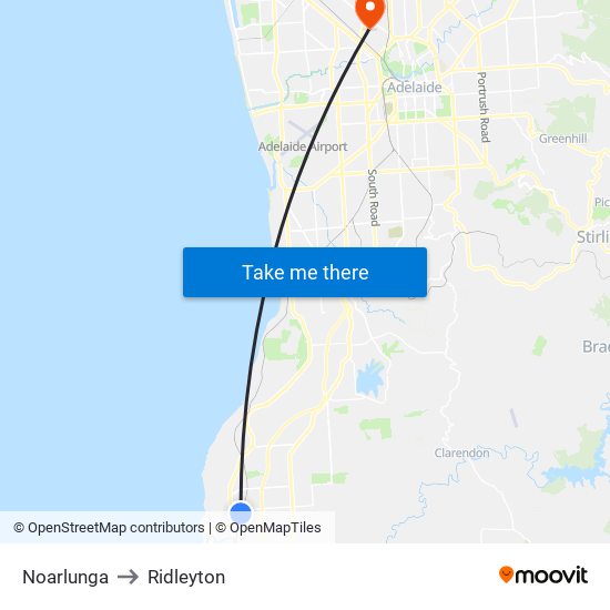 Noarlunga to Ridleyton map