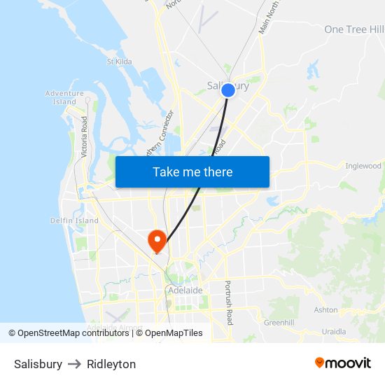 Salisbury to Ridleyton map