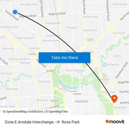 Zone E Arndale Interchange to Rose Park map