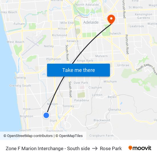 Zone F Marion Interchange - South side to Rose Park map