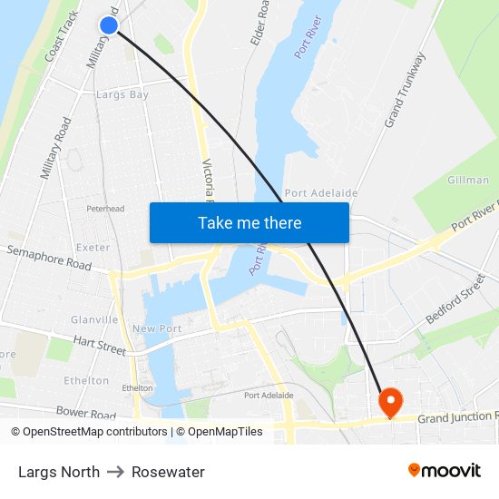 Largs North to Rosewater map