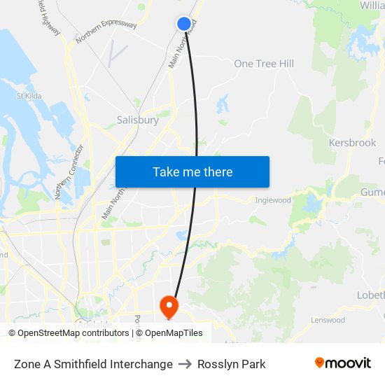 Zone A Smithfield Interchange to Rosslyn Park map